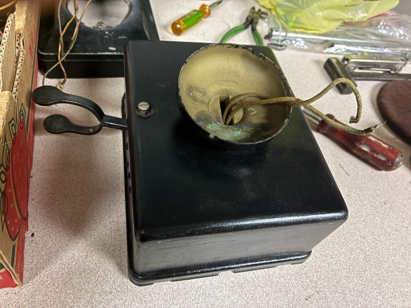 Western Electric 333A Metal Wall Telephone early hotel style