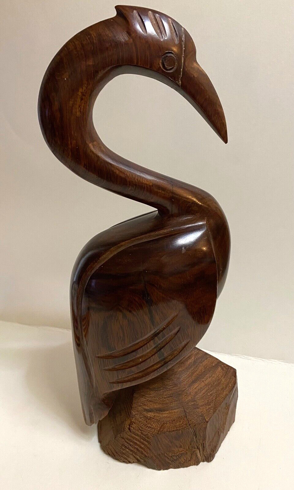 Hand Carved Ironwood Crane Egret 12\