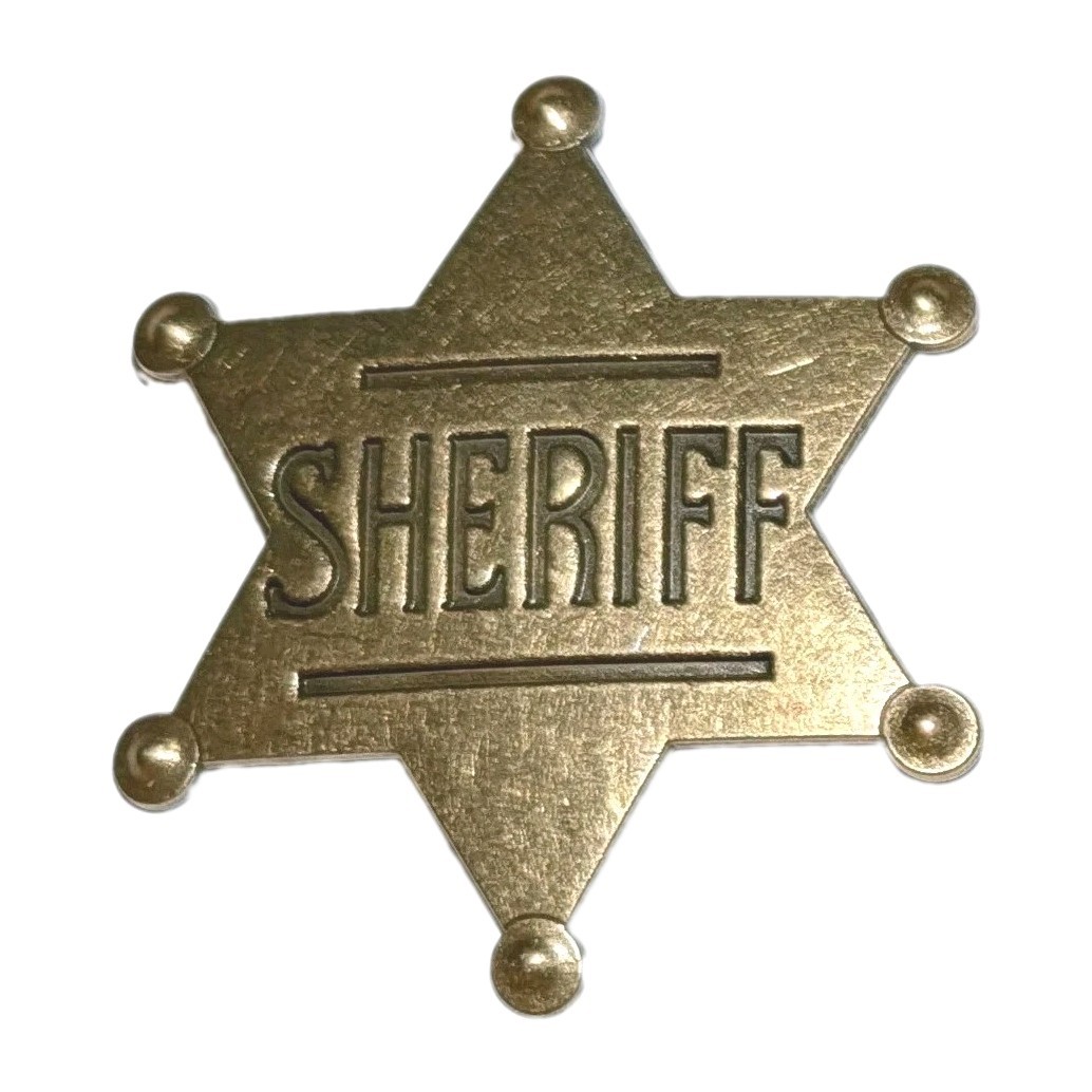 Brass Sheriff Badge Star Pin Metal Toy Story Woody Costume Party Favor Vtg Style