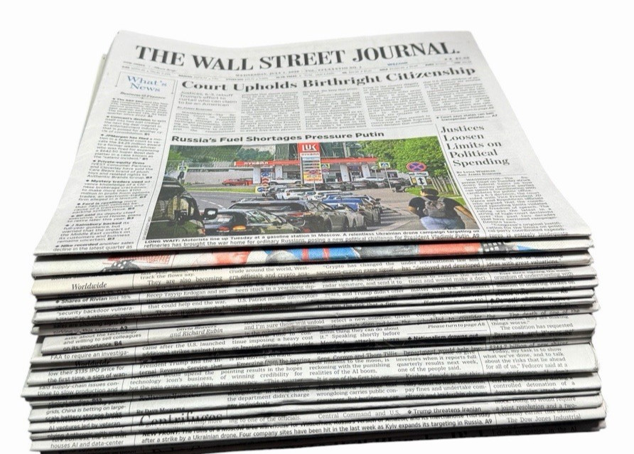 The Wall Street Journal Newspapers LOT/24 July 2026 Complete Unread Papers
