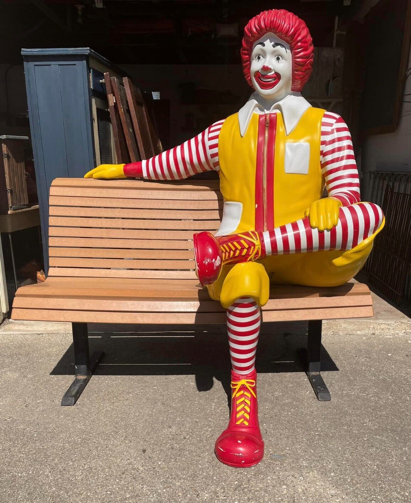Ronald McDonald Statue Bench Playground Vintage