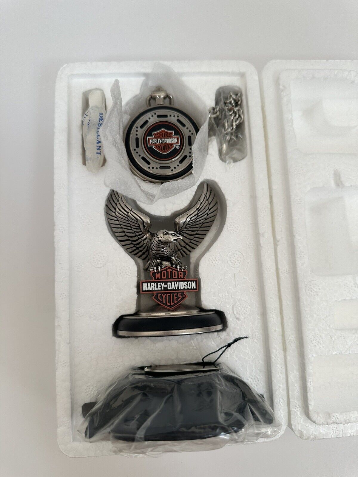 Vintage Franklin Mint Harley Davidson Heritage Softail Pocket Watch Set