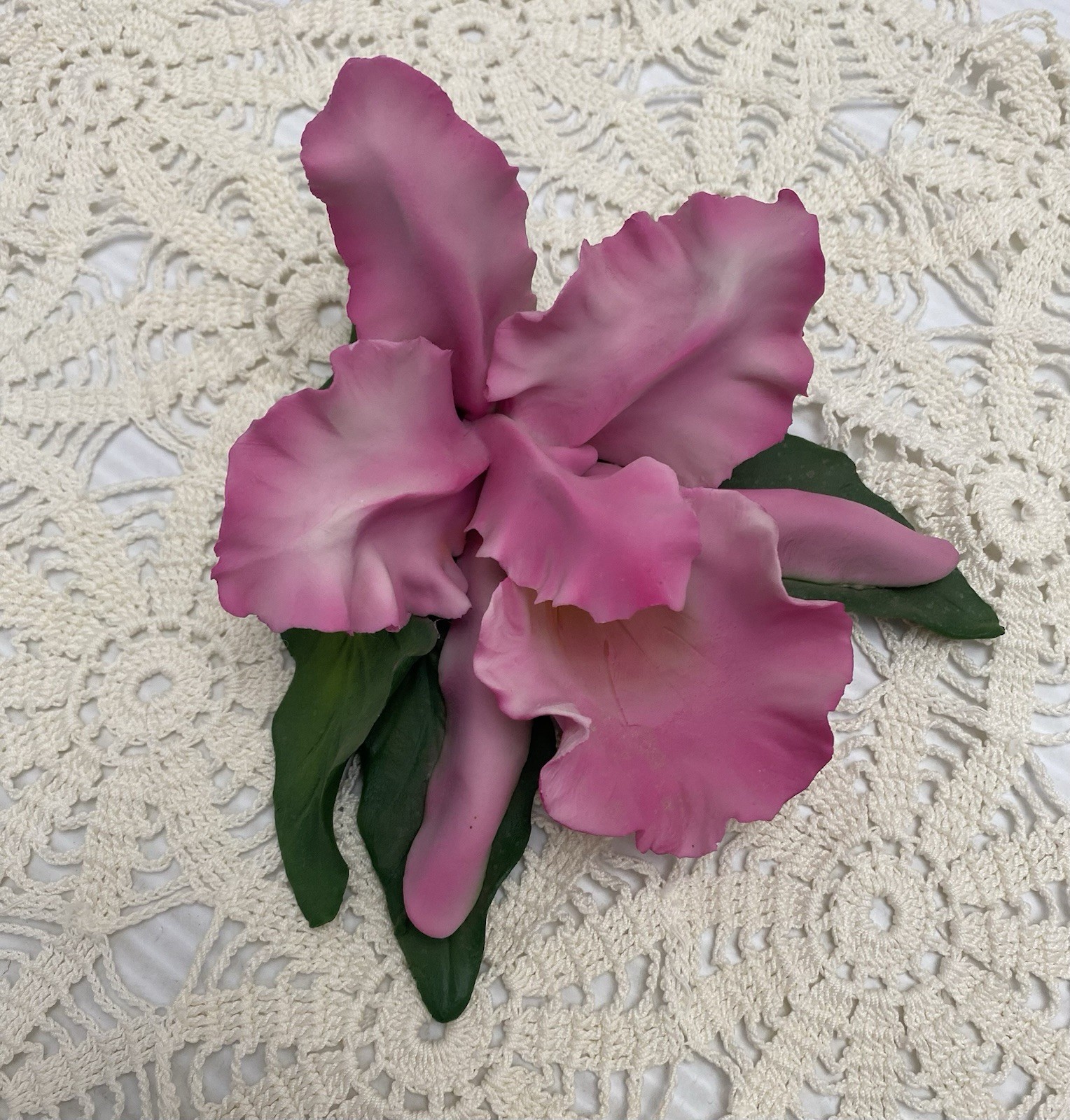 Vintage Fabar Capodimonte Porcelain Pink 7\ Vintage Fabar Capodimonte Porcelain Pink 7\