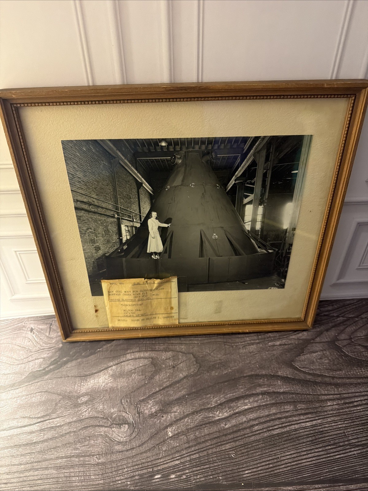 Vtg United Electric Coal Co Buffalo Creek Mine Industrial Photo Data Label 12x12