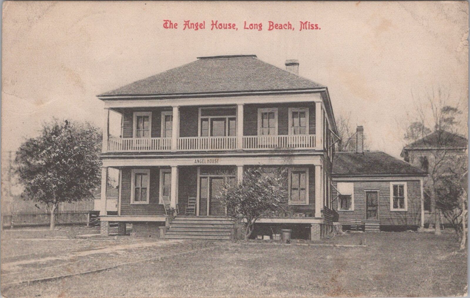 Angel House, Long Beach, Mississippi 1910 Postcard