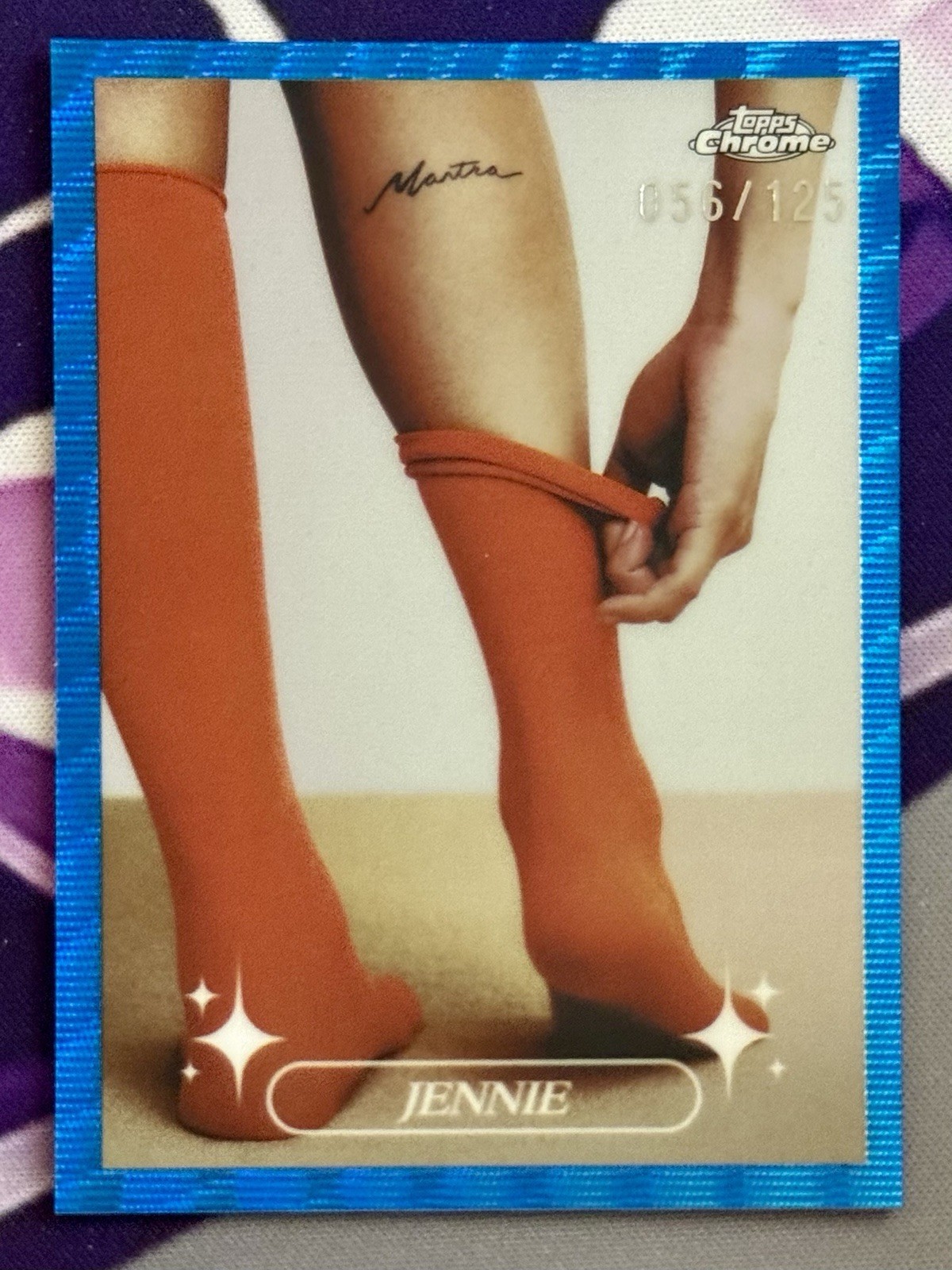2026 Topps Chrome x Jennie Blue Wave /125 SP #CC2 Chromium Close Up K-Pop