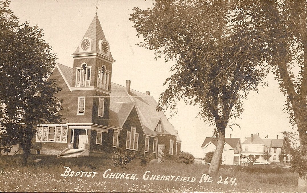 RPPC Cherryfield ME Baptist Church 1910's Maine