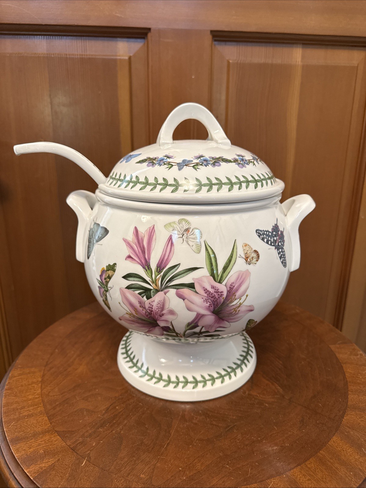 Portmeirion Pottery Botanic Garden Soup Tureen with Lid Ladle Clematis Lily
