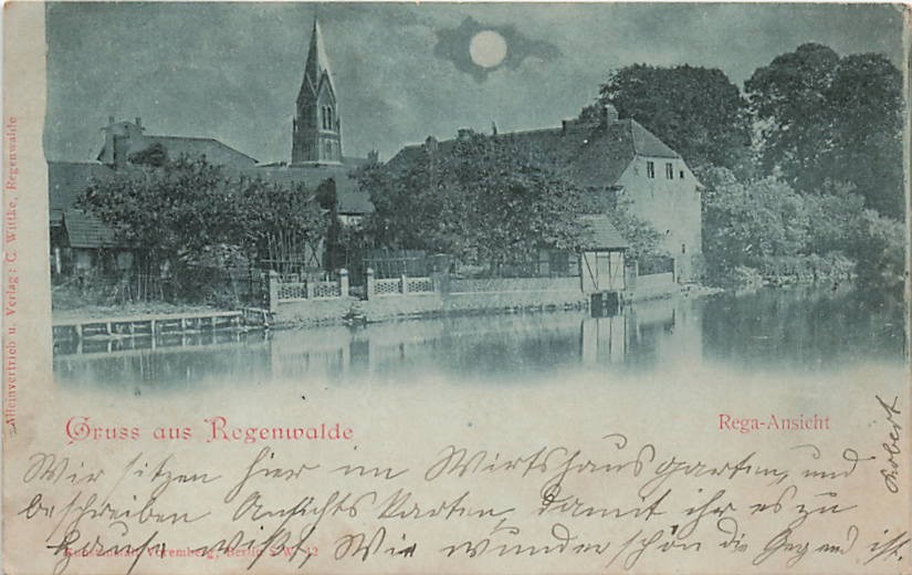 Postcard Germany: Gruss aus Regenwalde Rega-Ansicht UDB Posted 1903