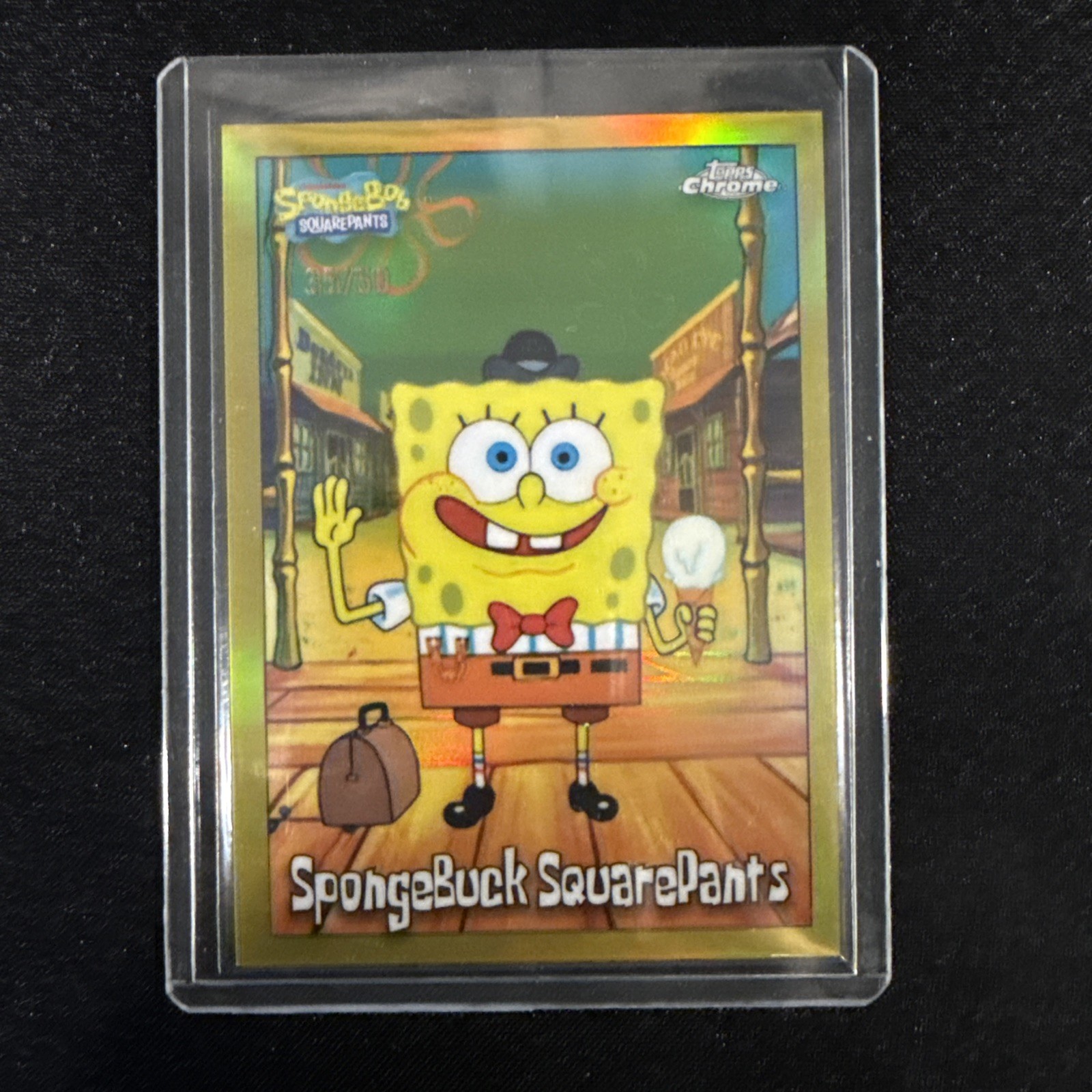 2025 Topps Chrome SpongeBob Squarepants SpongeBuck Gold Refractor #/50