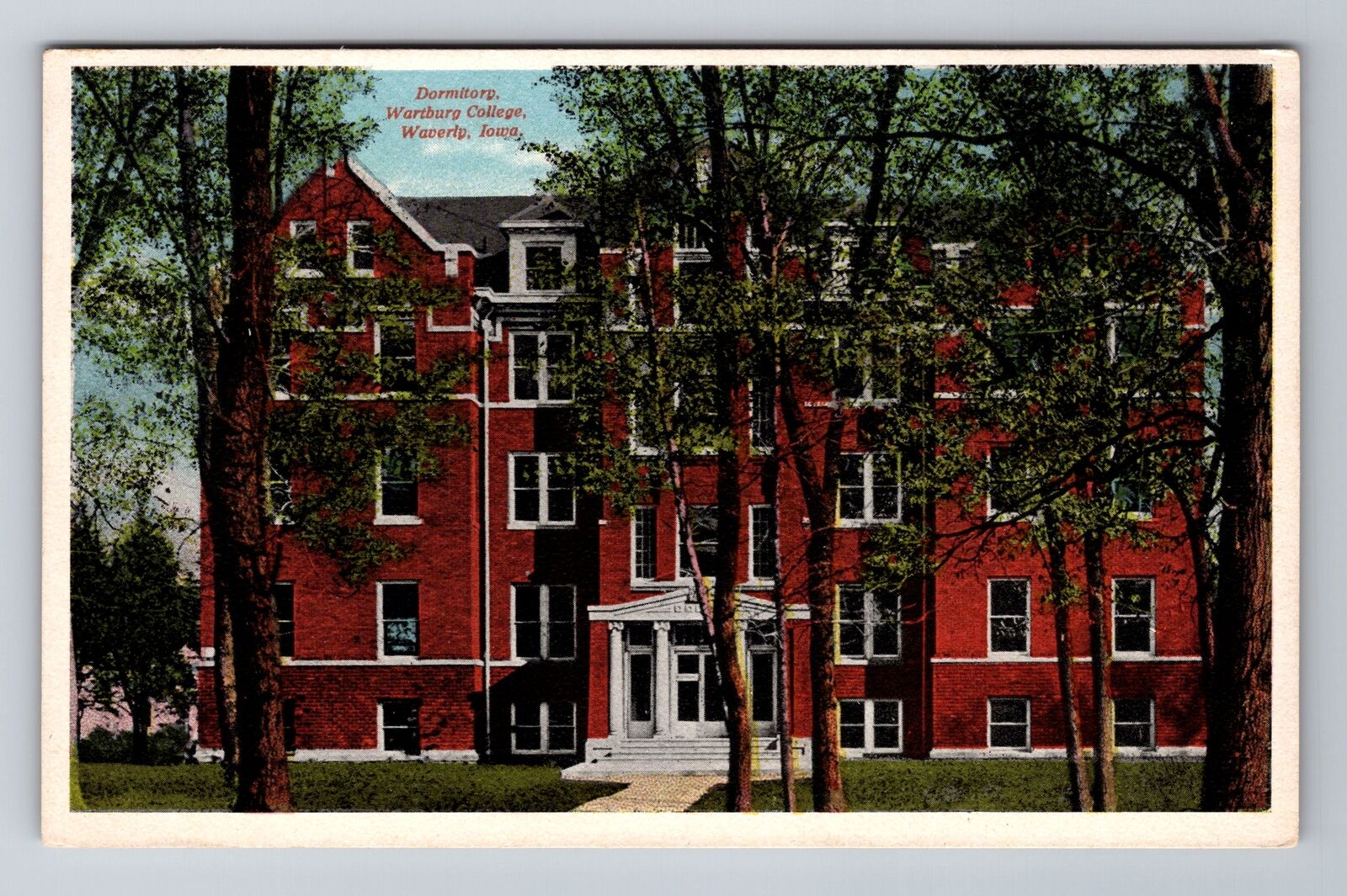 Waverly IA-Iowa, Wartburg College, Dormitory, Antique Vintage Souvenir Postcard