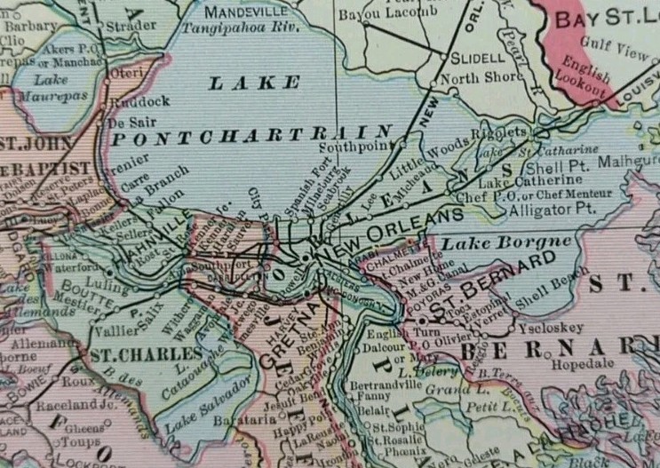 Vintage 1901 LOUISIANA Map 22
