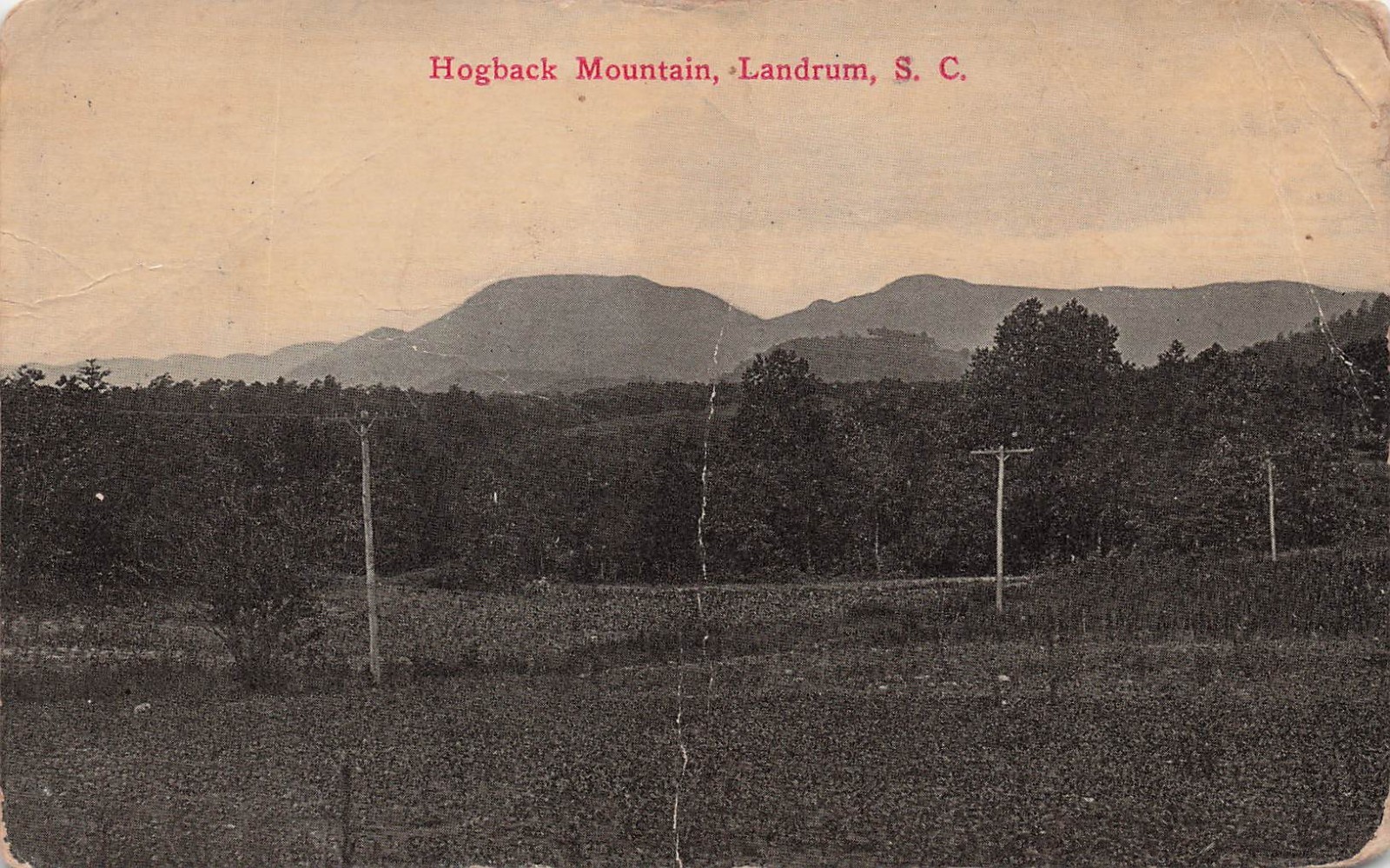 Landrum SC South Carolina Hogback Mountain Blue Wall Preserve Vtg Postcard 9A