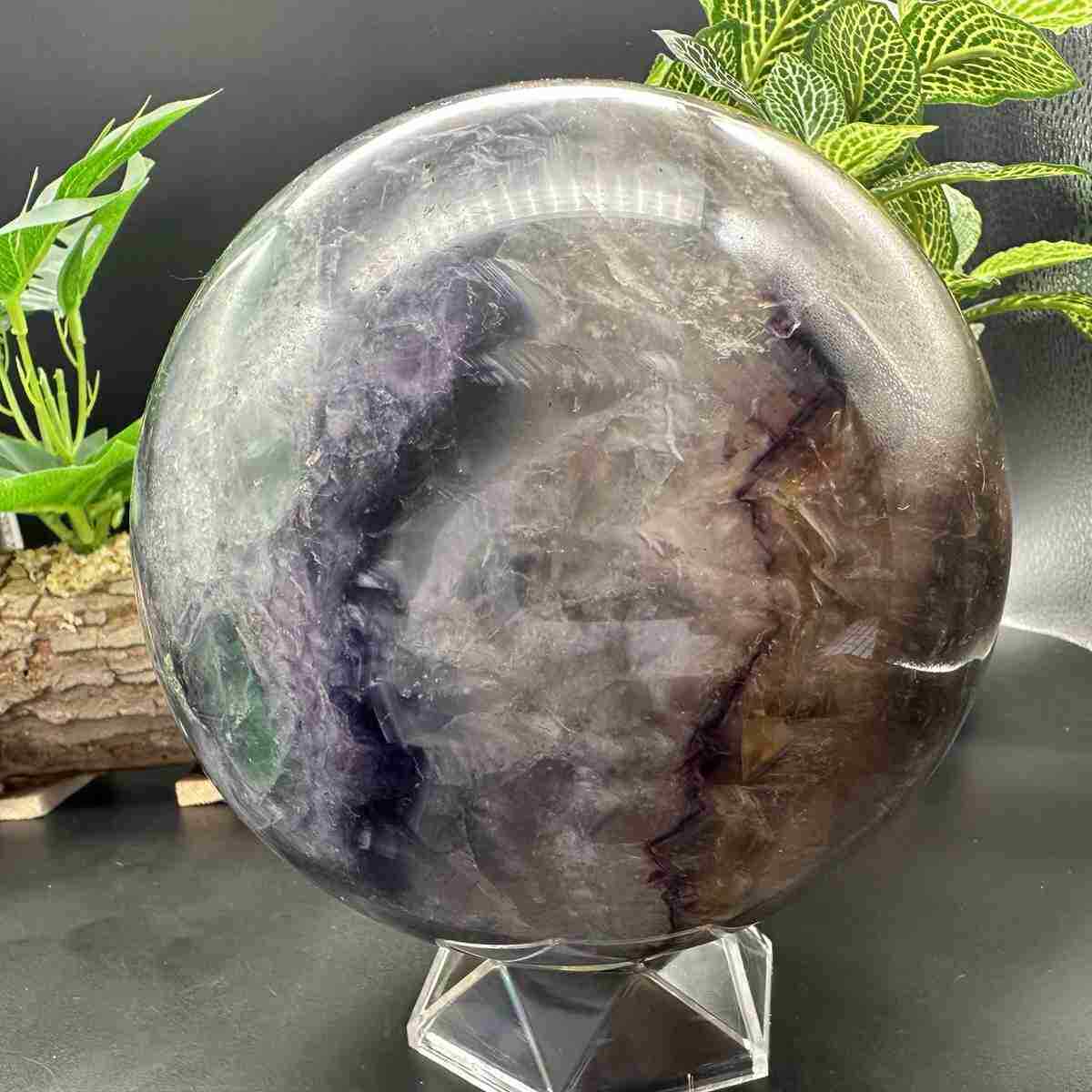 10.26LB Natural Fluorite Quartz Sphere Crystal Energy Ball Reiki Healing Gem