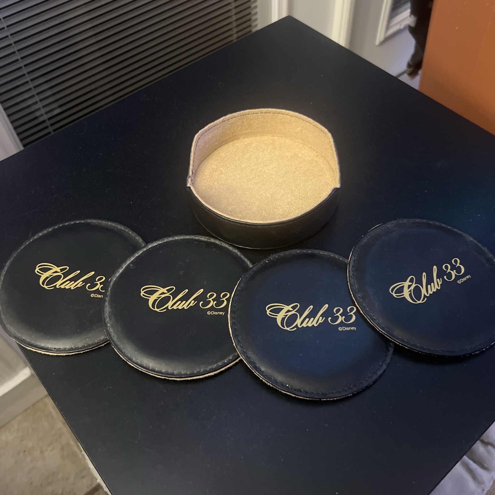 Disneyland Club 33 Drink Coaster Set of 4 - VINTAGE RARE Disney HTF Retired