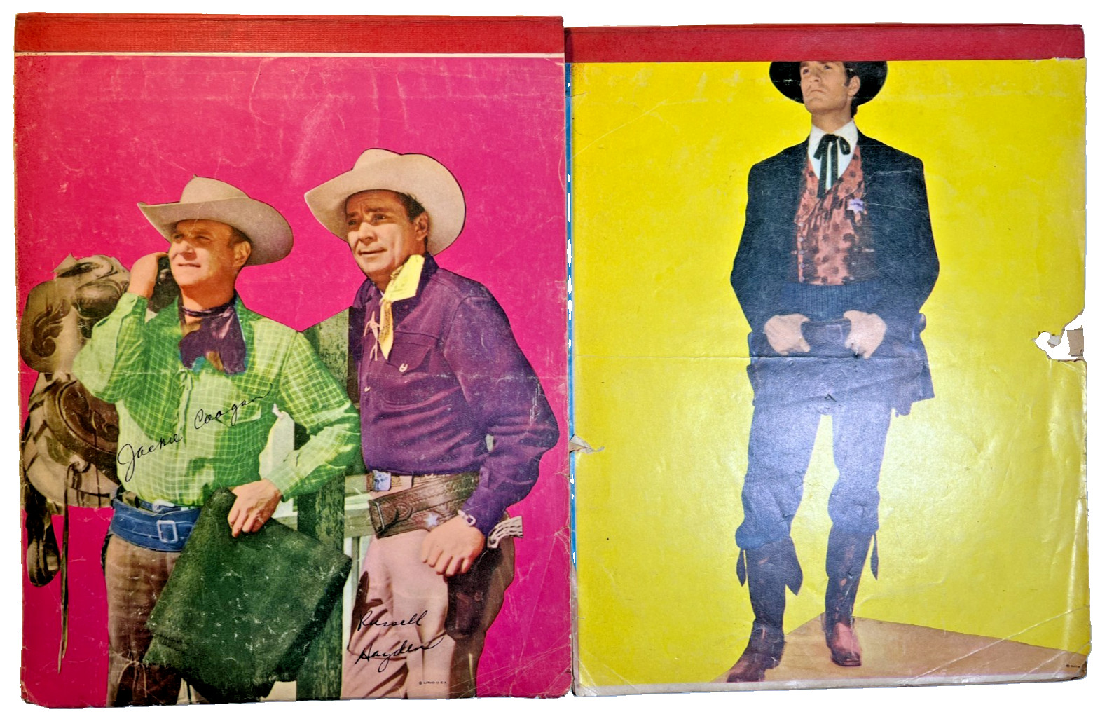 Antique 1940s 40s 1950s 50s Cowboys Pink Jackie Coogan Russell Hayden Notebooks