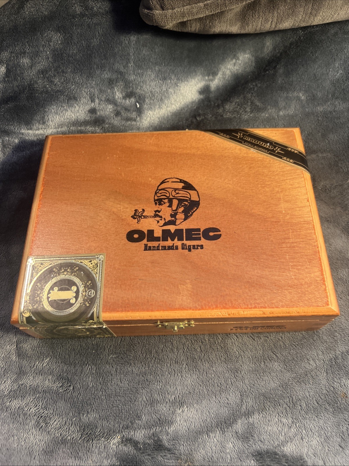 Olmec DB Corona Empty Wood Cigar Box 8\