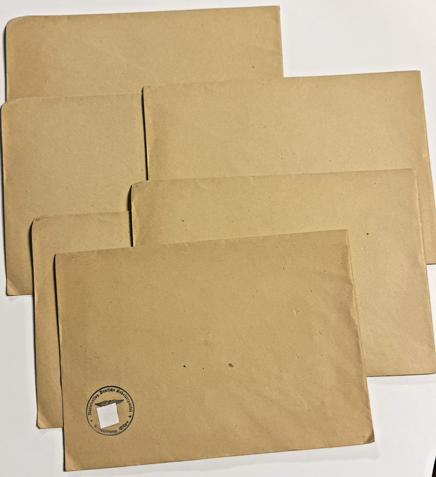 Historical Vintage National German Party Stamped Envelopes; QTY. 6; NOS Historical Vintage National German Party Stamped Envelopes; QTY. 6; NOS