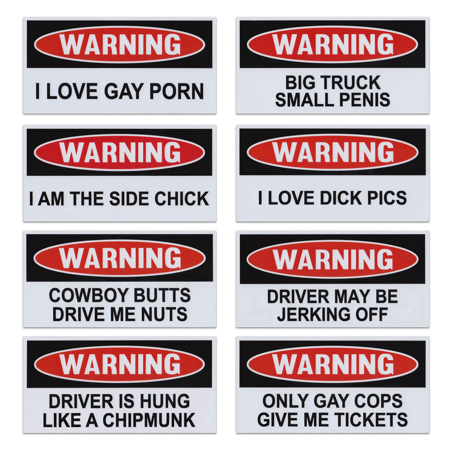 Funny Warning Magnet Set, Pranks and Practical Jokes, Set of 8 Magnets, 6\