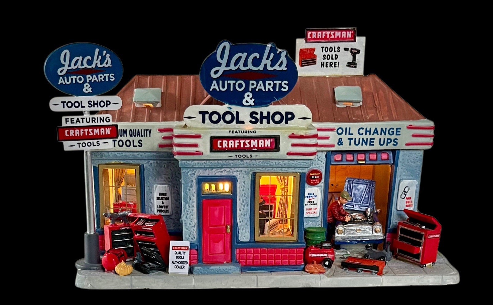 2009 Lemax Sears Craftsman Jack’s Garage Christmas Village House w/Box NICE