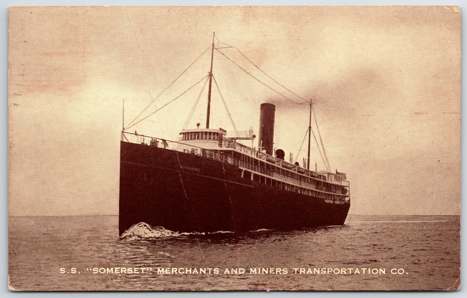 Postcard SS Somerset, Merchants and Miners Transportation Co, sailing route Postcard SS Somerset, Merchants and Miners Transportation Co, sailing route