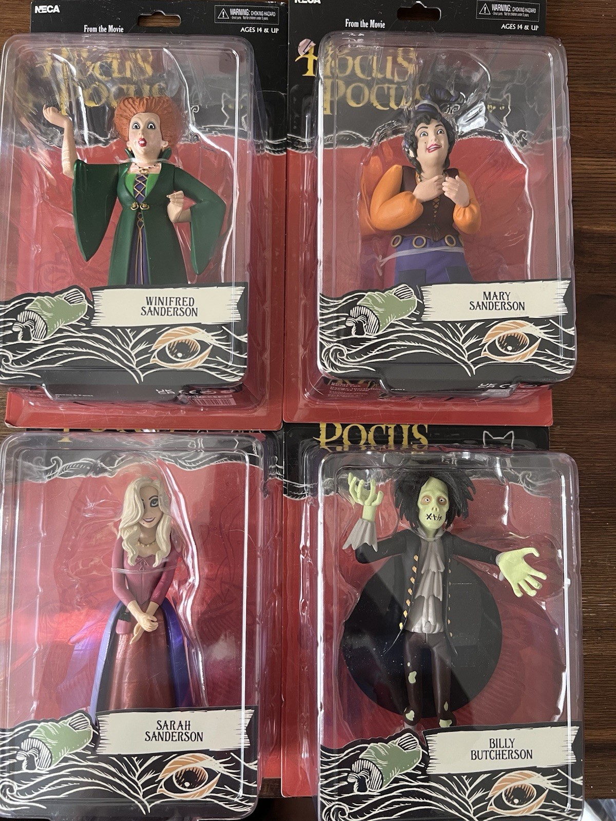 NECA Disney Hocus Pocus 4-Figure Set (Sanderson Sisters & Billy) New Sealed Read NECA Disney Hocus Pocus 4-Figure Set (Sanderson Sisters & Billy) New Sealed Read