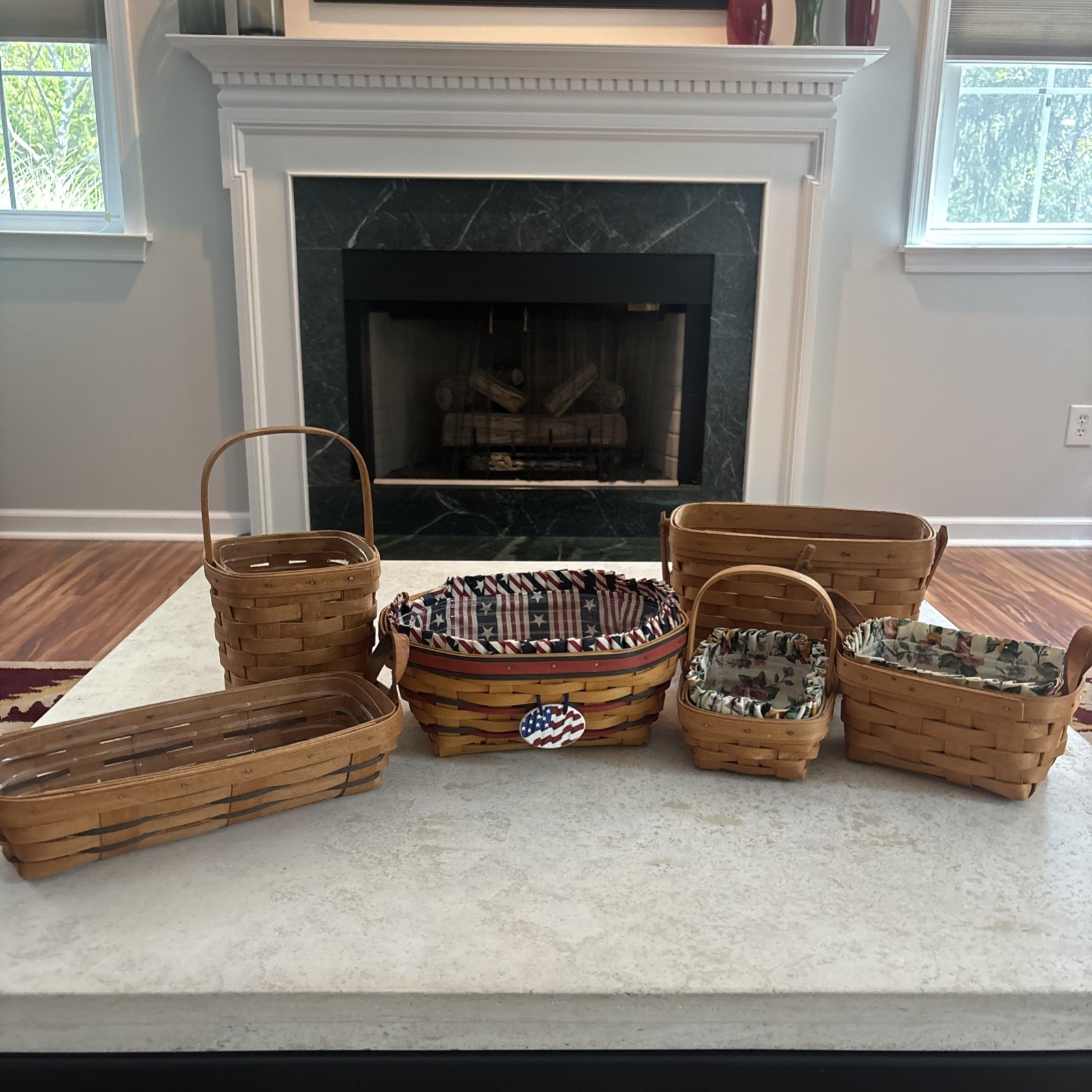 Longaberger Basket Lot of 6 Vintage decorative baskets collection various sizes