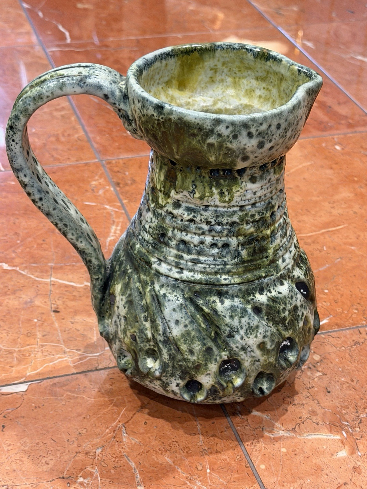 ALVINO BAGNI ITALY GREEN FAT LAVA SEA GARDEN RAYMOR POTTERY 9\ ALVINO BAGNI ITALY GREEN FAT LAVA SEA GARDEN RAYMOR POTTERY 9\