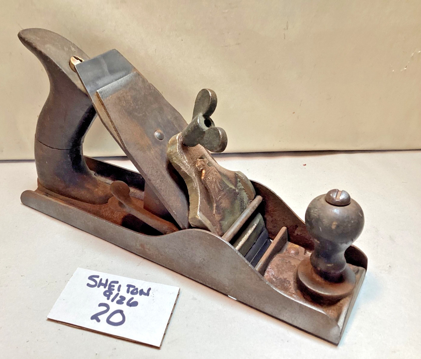 Vintage Stanley #104 liberty bell bench plane steel smooth bottom original