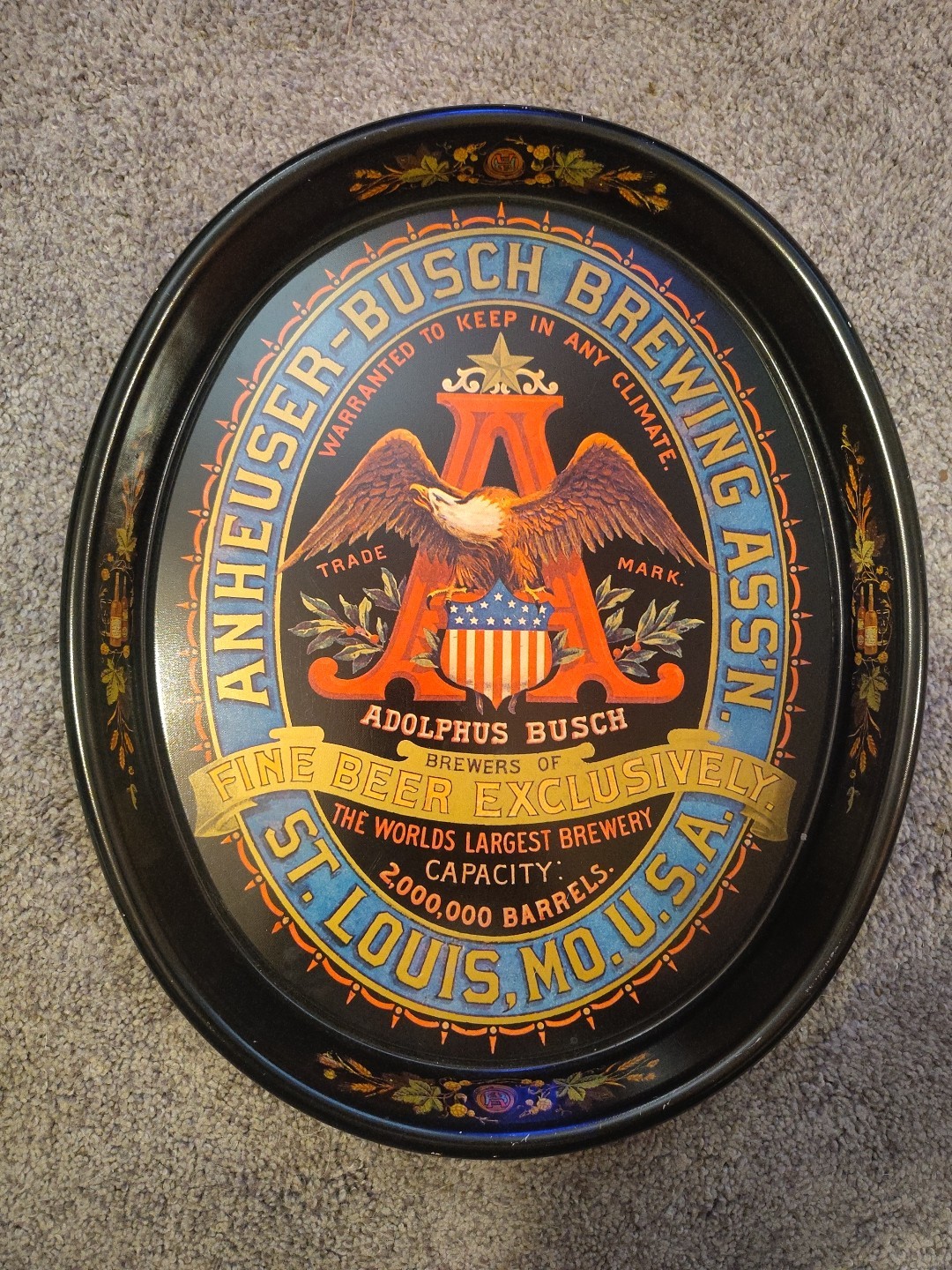 An Original Anheuser Busch Serving Tray From 1970\'s