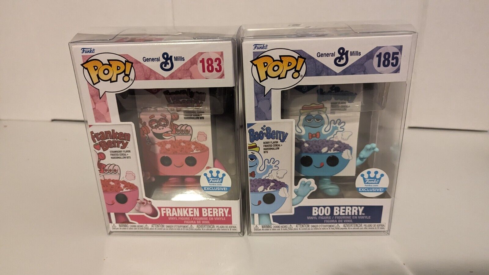 Ad Icons Funko Pops Franken Berry #183 Boo Berry #185 With Protectors