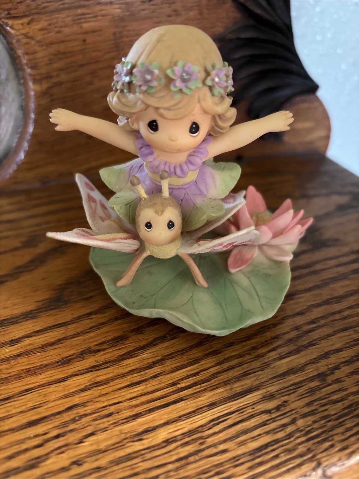 Precious Moments 2004 Fairy Girl Butterfly Wings Lotus Flower Figurine 4” RARE