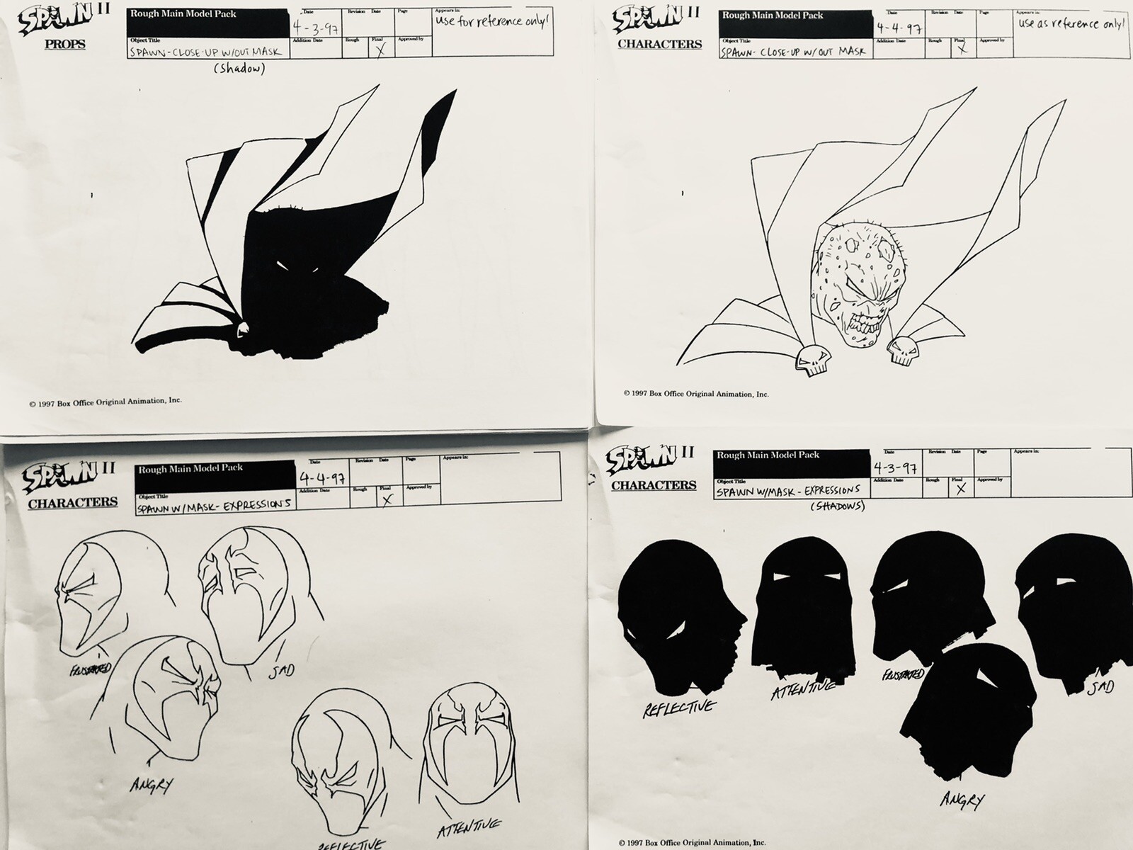 HBO’s Spawn Animation Main Character Production Settei Copy Rough Shadow Pack