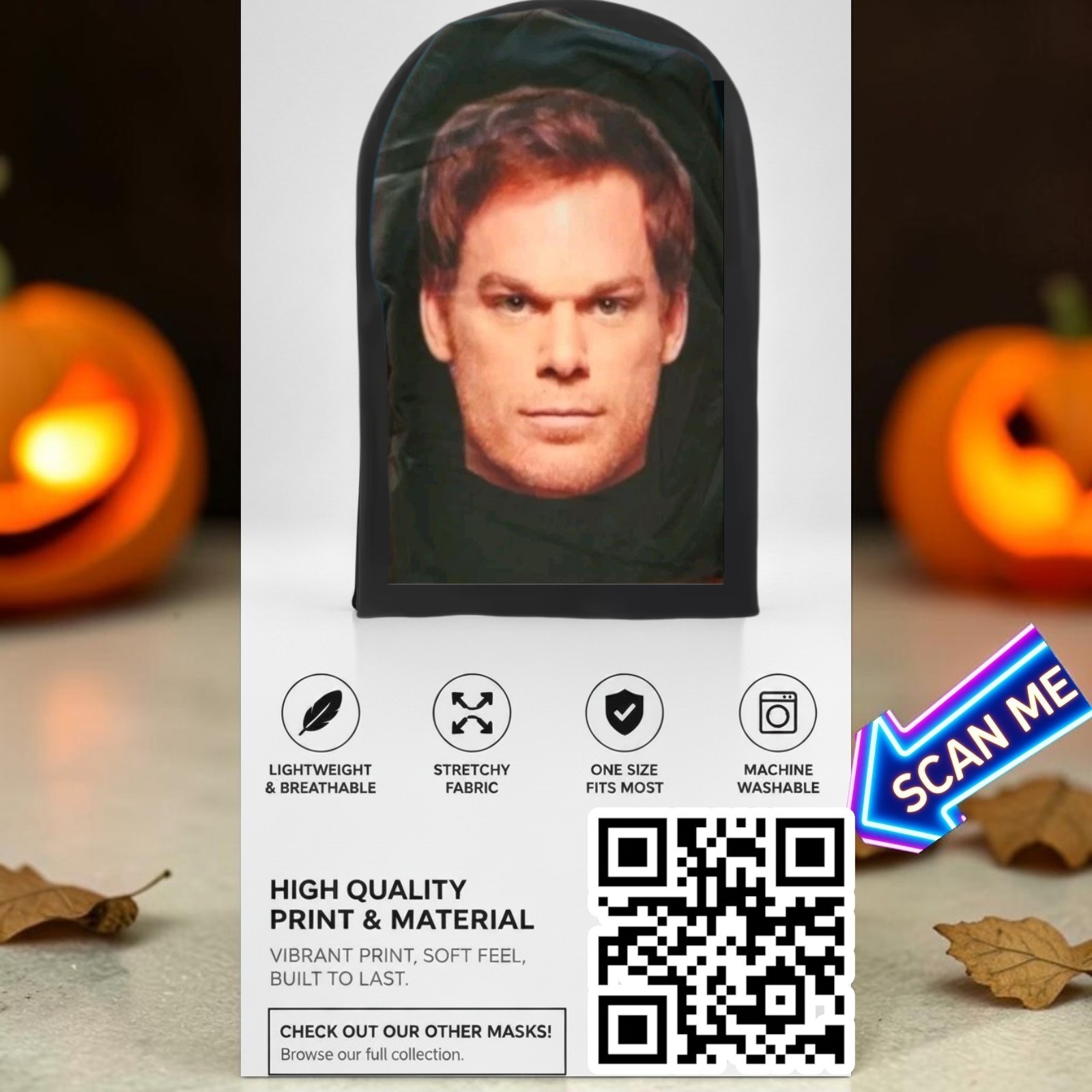 Dexter Morgan Mask Michael Hall Replica Resurrection New Blood Spirit Halloween