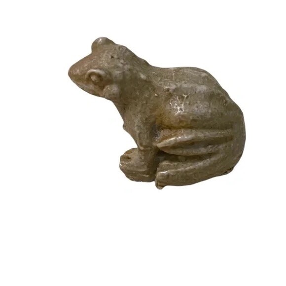 Vintage Hand Crafted Unpolished Stone Frog Figurine