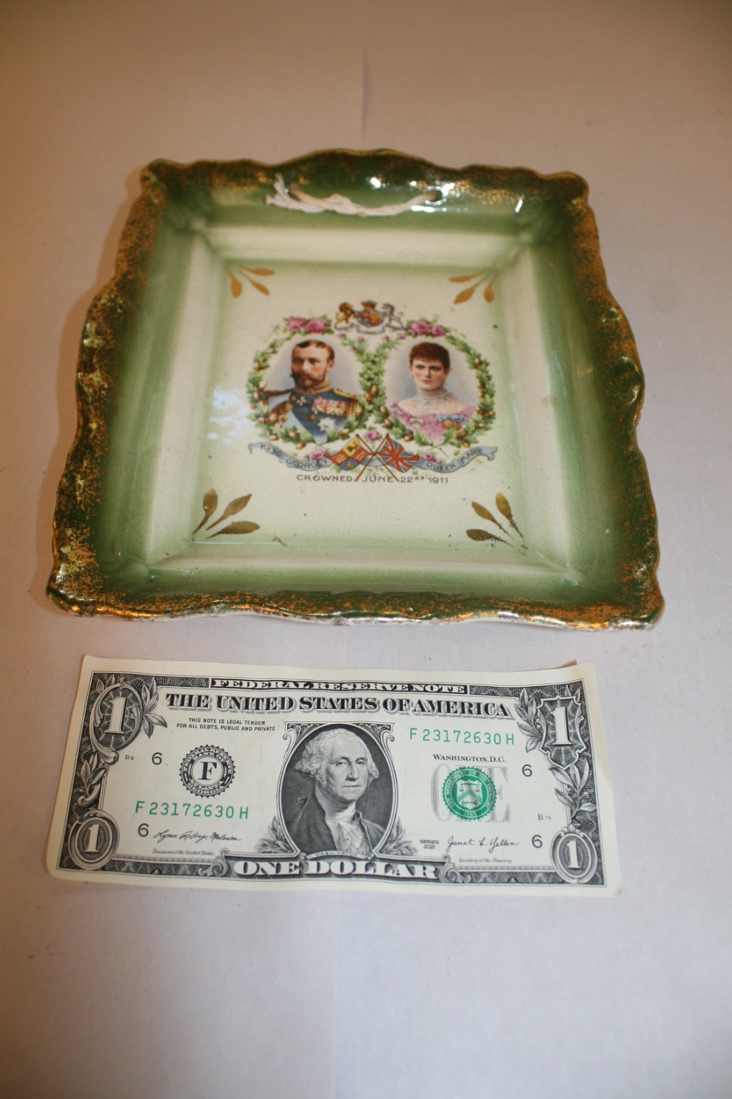 Antique 1911 King George V & Queen Mary Coronation Souvenir Collectible Plate
