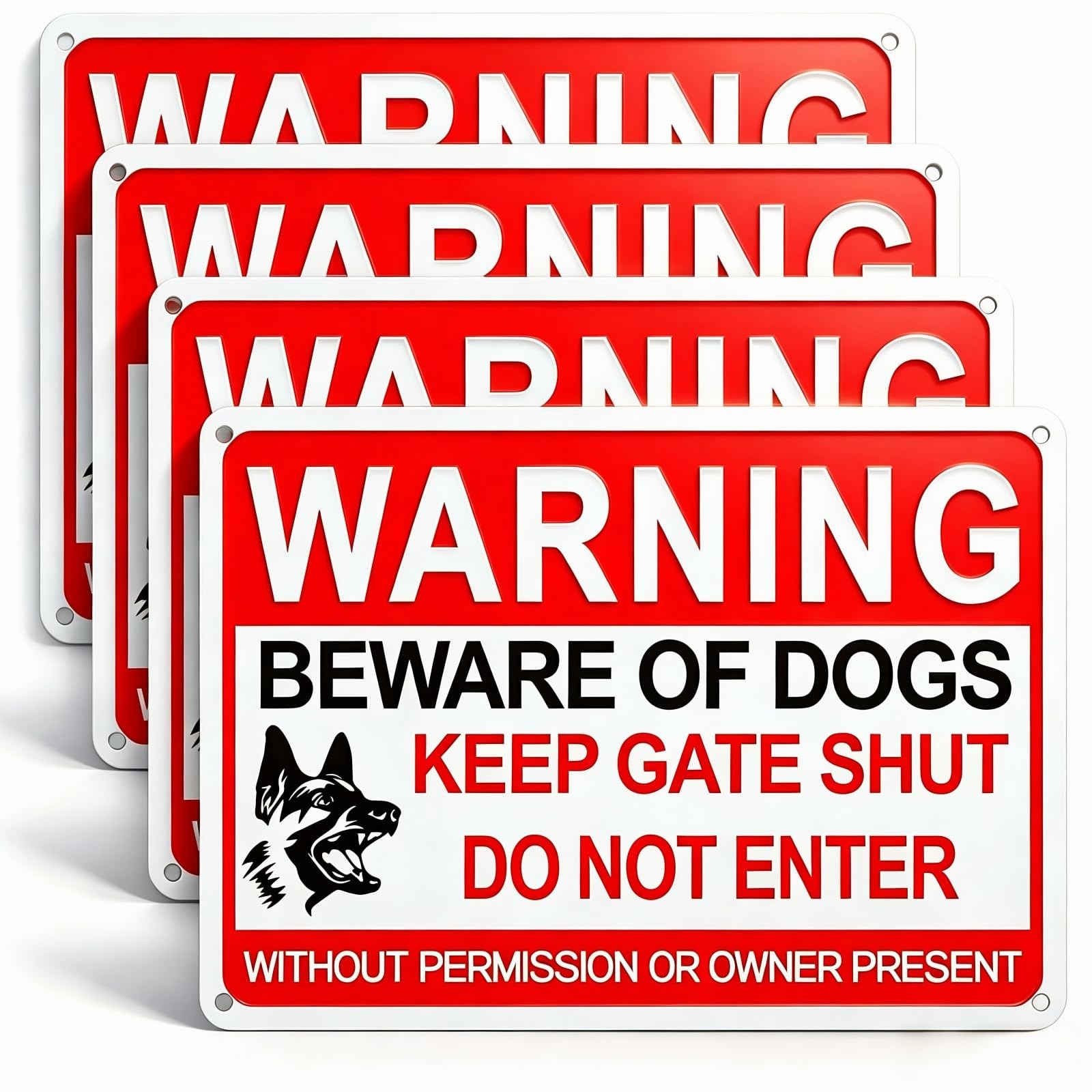 4 Pack Beware Of Dog Sign,12x8 Inch Beware Of Dog Signs For Fence 4 Pack Beware Of Dog Sign,12x8 Inch Beware Of Dog Signs For Fence