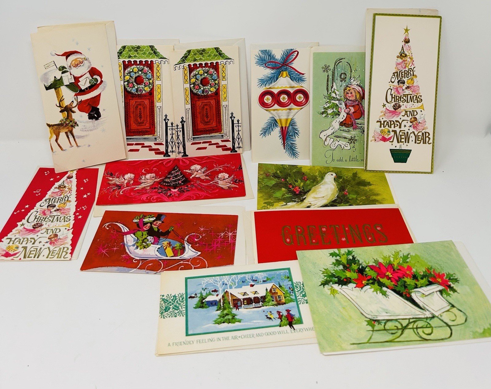 MCM Vintage 1960’s 22 Pcs. Christmas Cards UNUSED Good Condition