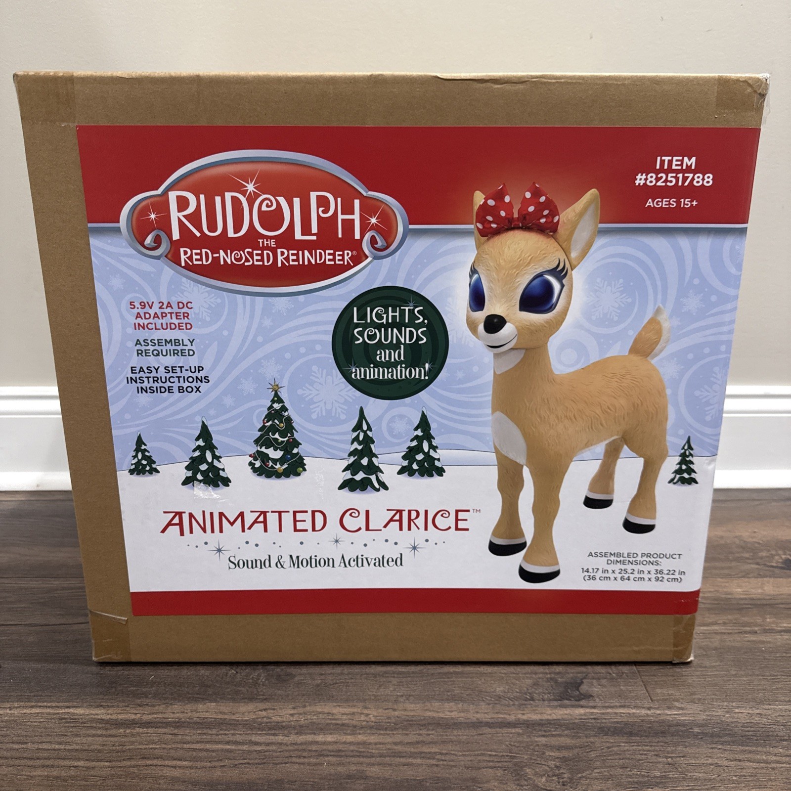3 FT ANIMATED CLARICE RUDOLPH RED NOSED REINDEER CHRISTMAS ANIMATRONIC PROP NEW