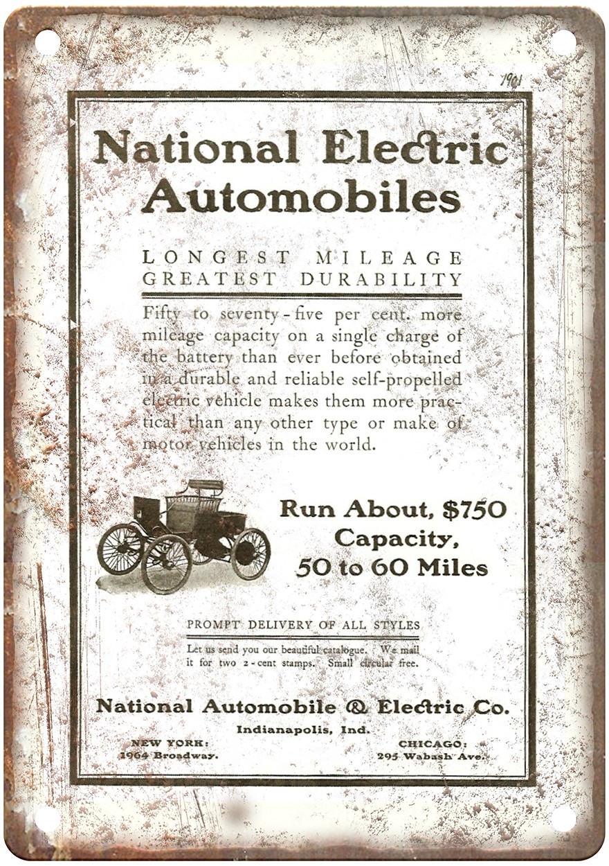 1901 National Vintage Automobile Ad Retro Look Metal Sign AM8446