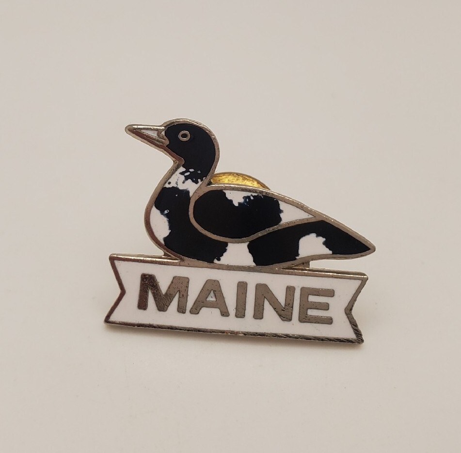 Maine Loon or Duck Souvenir Travel Enamel Lapel Hat Pin Tie Tack