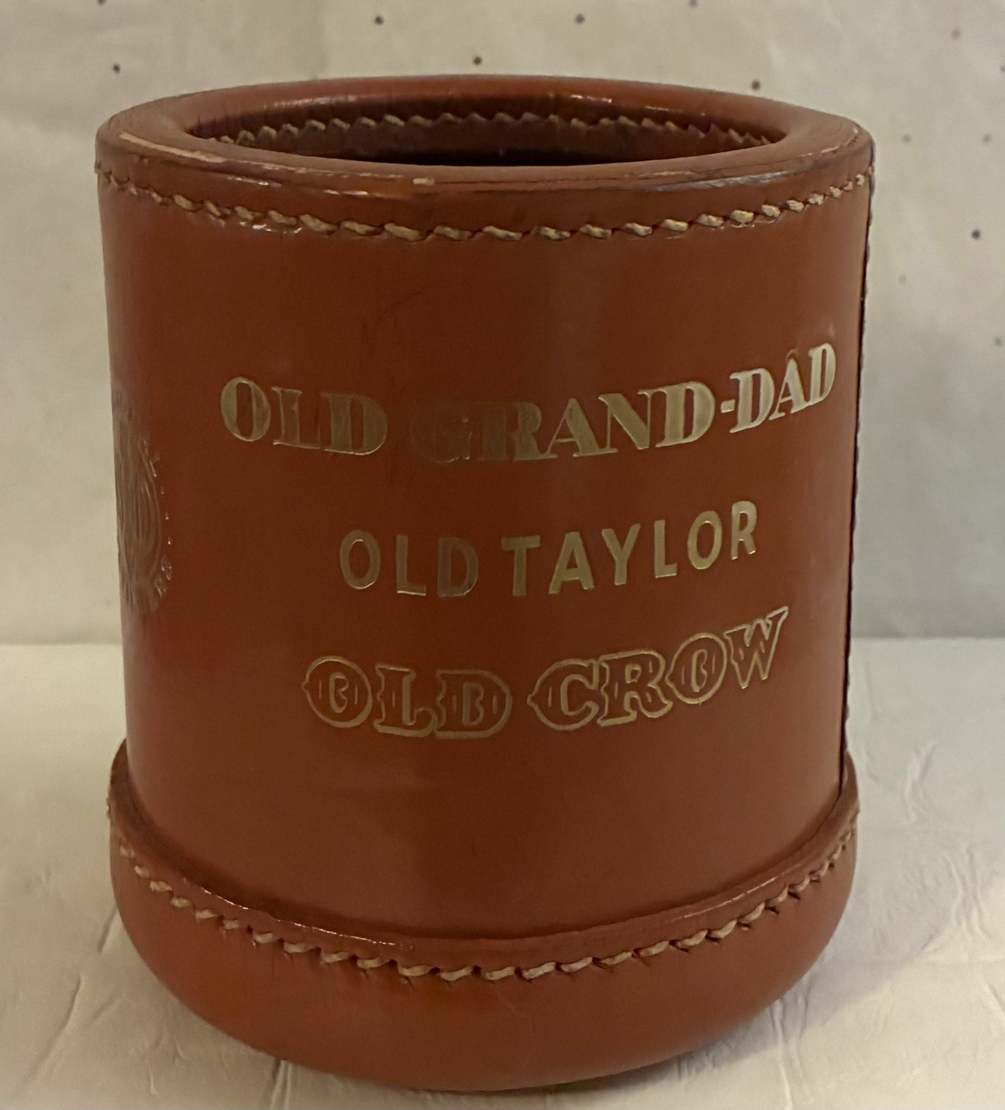 Vintage Leather Dice Cup Shaker Old Crow Grand-dad Rare
