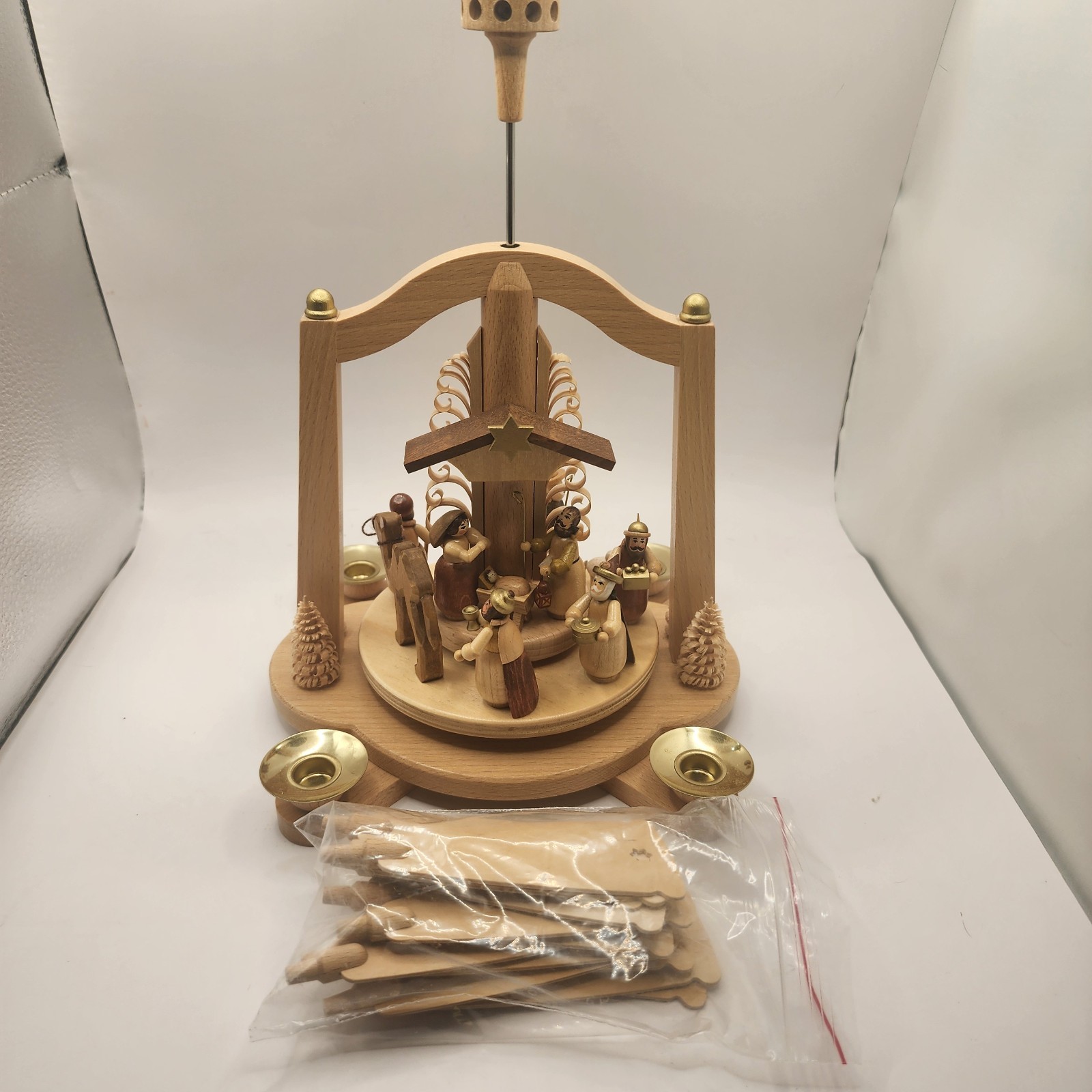 Käthe Wohlfahrt German Christmas Pyramid Nativity Jesus Candle Carousel