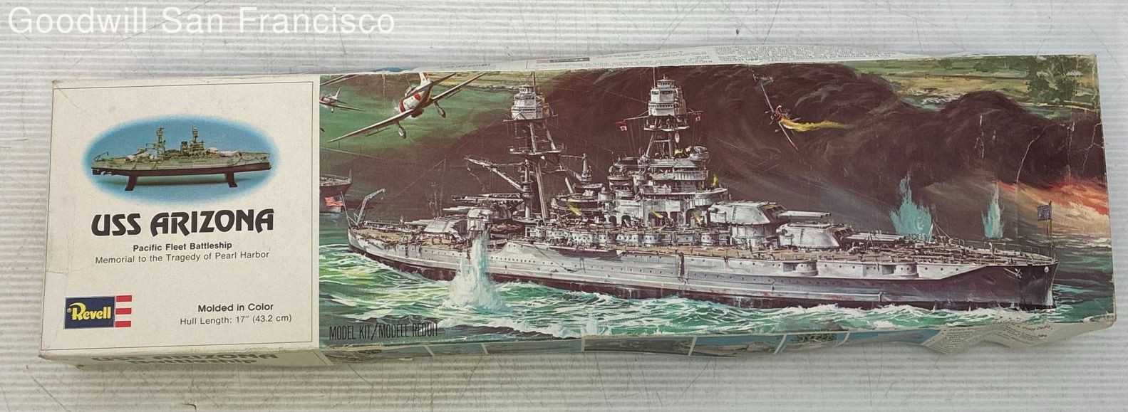 VINTAGE 1975 Revell H-302 USS Arizona Pacific Fleet Battleship Model Kit Incomp