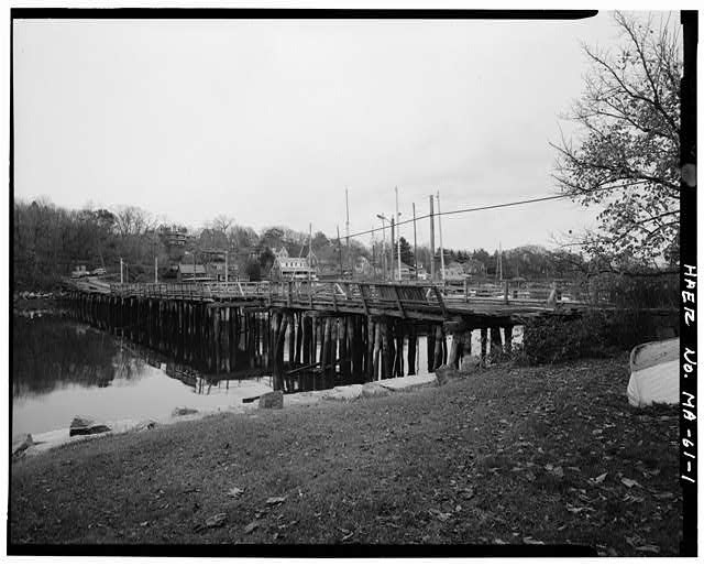 Gloucester Massachusetts Annisquam Bridge 1900s Lobster Cove Pile Bridge