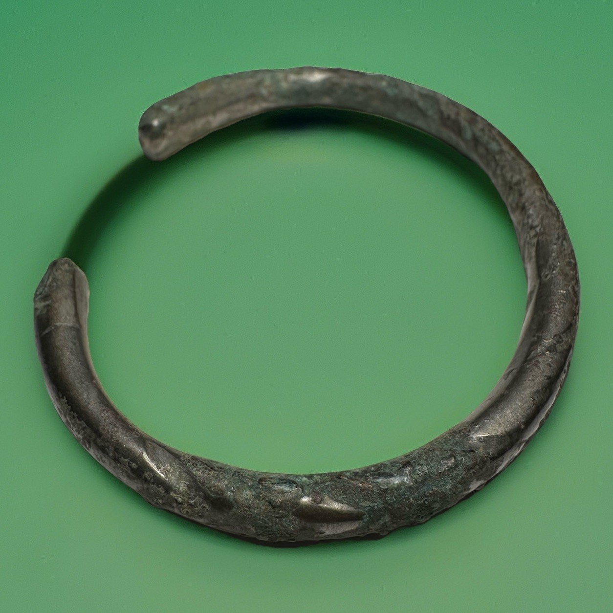 Ancient Bronze Bangle From Luristan Possibly Silver Washed Previous 1200-600BCE