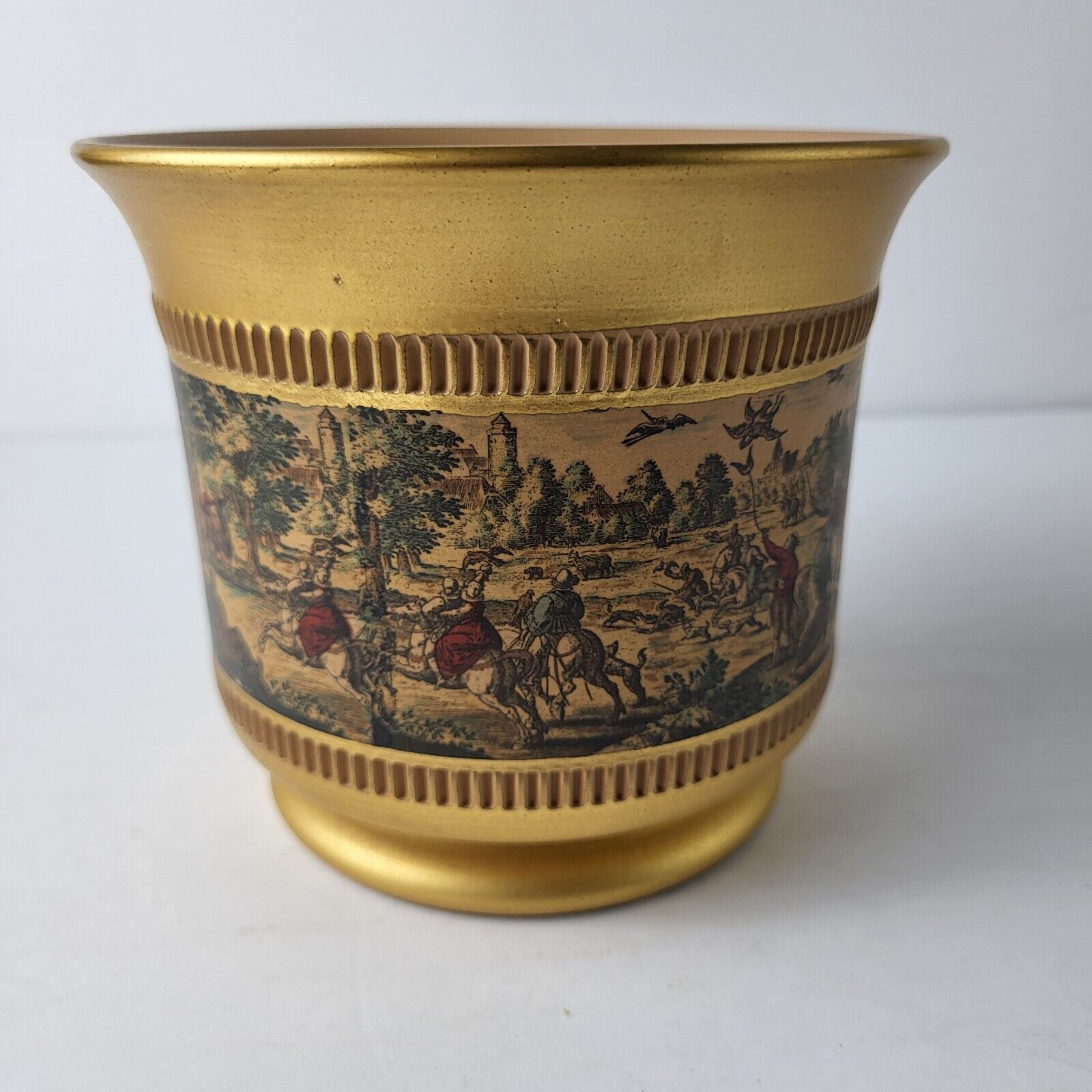 Italian C Florentine Italy Hand Made Gold Pot Bowl 6737