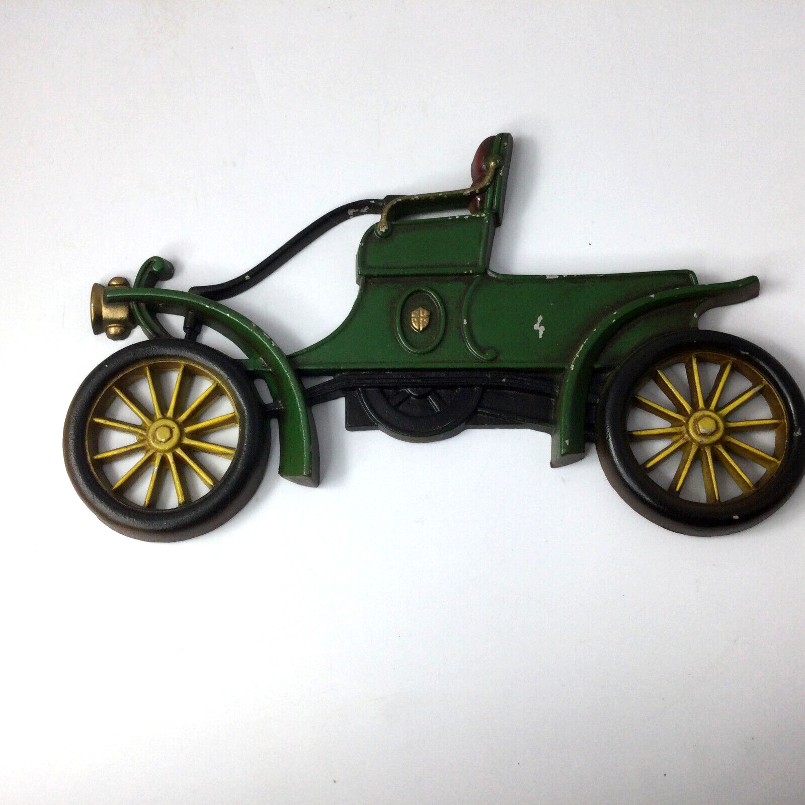 Sexton USA Metal Wall Hanging Plaque Vintage Car Green Black Gold Boys Room