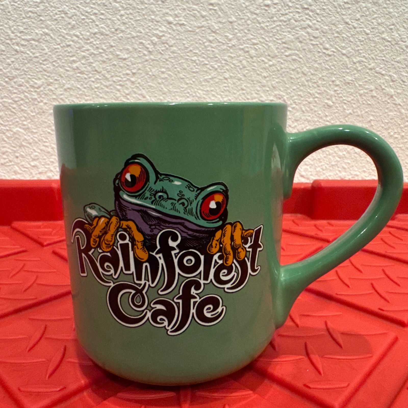 Vintage Rainforest Cafe XL Large Green Frog Tea Coffee Mug Cha Cha 16 Oz 2000