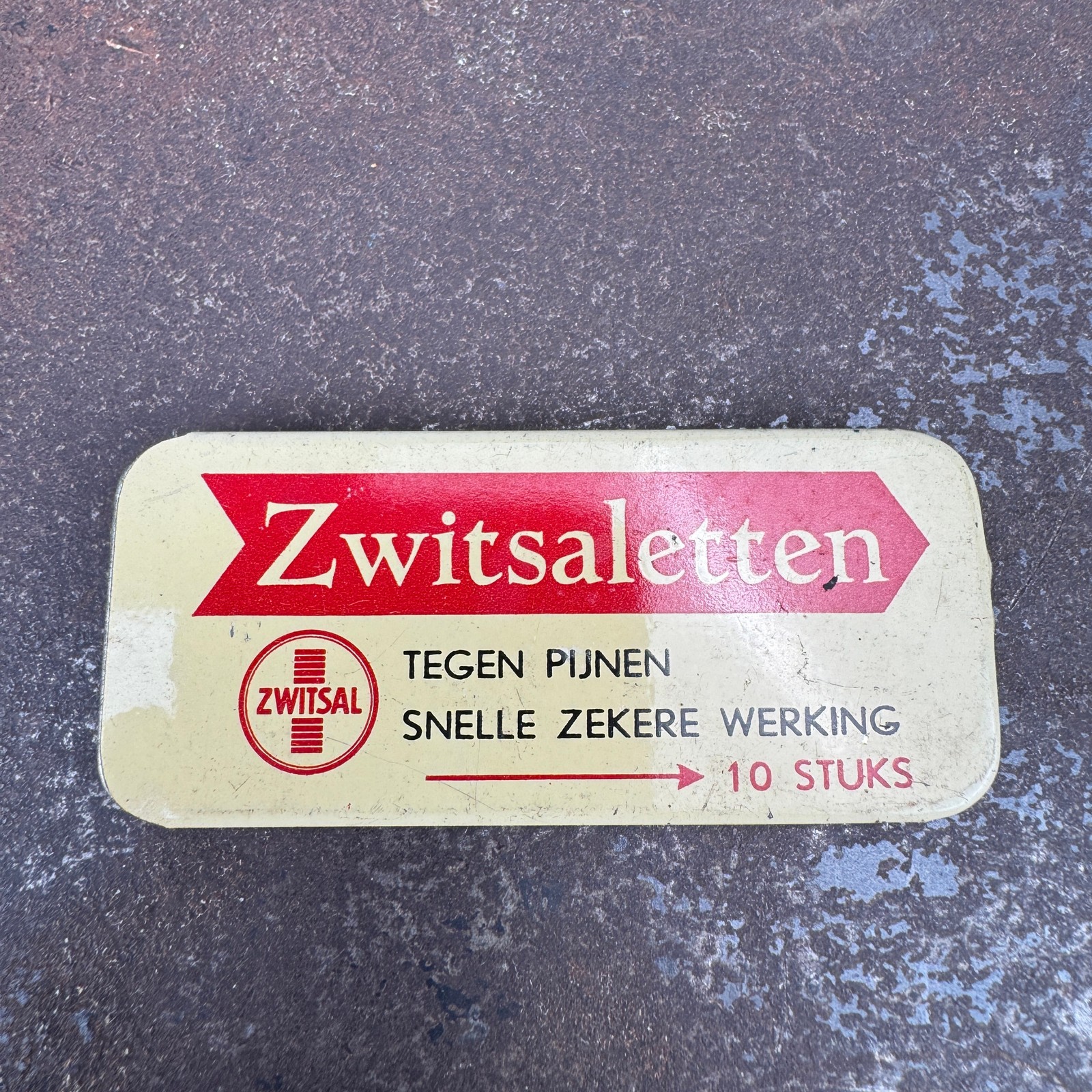 Vtg c.1960s ZWITSALETTEN Advertising Medical Tin - GERMAN - EMTPY / NO CONTENTS